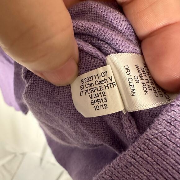 Banana Republic Cotton‎ Cashmere V-Neck Sweater Mens Medium SOFT Classic Purple - Picture 7 of 9
